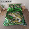 Maxcorners Fishing Green Honeycomb Personalized Name Unisex 3D Bedding Set