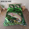 Maxcorners Fishing Green Honeycomb Personalized Name Unisex 3D Bedding Set