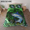Maxcorners Fishing Green Honeycomb Personalized Name Unisex 3D Bedding Set
