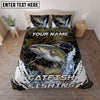 Maxcorners Fishing Black Water Splash Personalized Name Unisex 3D Bedding Set