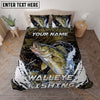 Maxcorners Fishing Black Water Splash Personalized Name Unisex 3D Bedding Set