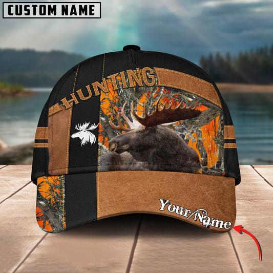Maxcorners Moose Hunting Camo Leather Pattern Personalized Cap 3D Printed Multicolor (6 colors)
