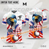 Maxcorners Polo Shirt  USA Eagle Flag Multicolor Custom 3D Polo Shirt