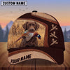Maxcorners Hunting Dog Pheasant Bird Hunting Leather Stitched Reeds Personalized Name 3D Cap