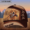 Maxcorners Hunting Dog Pheasant Bird Hunting Leather Stitched Reeds Personalized Name 3D Cap