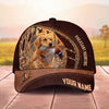 Maxcorners Hunting Dog Pheasant Hunting Zipper Detail Leather Flying Ducks Personalized Name 3D Cap