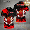 Maxcorners Dragon And Fire Bowling Ball & Pins Personalized Name, Team Name 3D Polo Shirt (4 Colors)