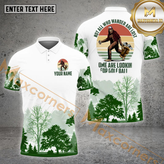 Maxcorners Bigfoot Pattern Golf Ball Multicolor Options Personalized Name, Team Name 3D Shirt (4 Colors)