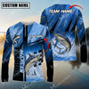 Maxcorner Fishing Sun Protection Sport Jersey Pattern Personalized Name And Team Name Long Sweat Shirt (8 Fish Species)