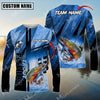 Maxcorner Fishing Sun Protection Sport Jersey Pattern Personalized Name And Team Name Long Sweat Shirt (8 Fish Species)