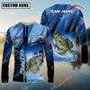 Maxcorner Fishing Sun Protection Sport Jersey Pattern Personalized Name And Team Name Long Sweat Shirt (8 Fish Species)