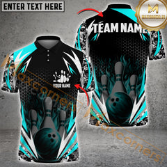 Maxcorners Bowling Flame Thunder Pattern Jersey Personalized Name, Team Name 3D Shirt (4 colors)