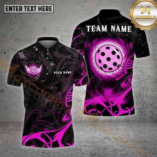 Maxcorners Pickleball Ball Beautiful Swings Pattern Customized Name, Team Name 3D Shirt (4 colors)