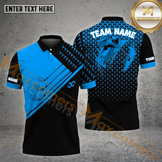 Maxcornera Golf Customized Name Golf Club Pattern Multicolor Sport Jersey Pattern Custom 3D Polo Shirt (4 Colors)