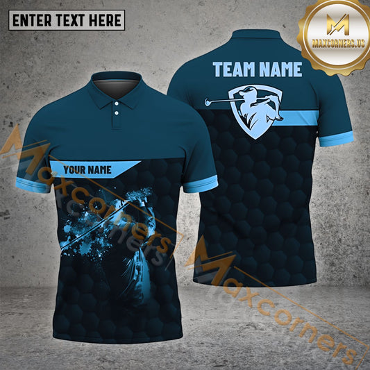 Maxcornera Golf Customized Name For Player Multicolor Sport Jersey Pattern Custom 3D Polo Shirt (4 Colors)