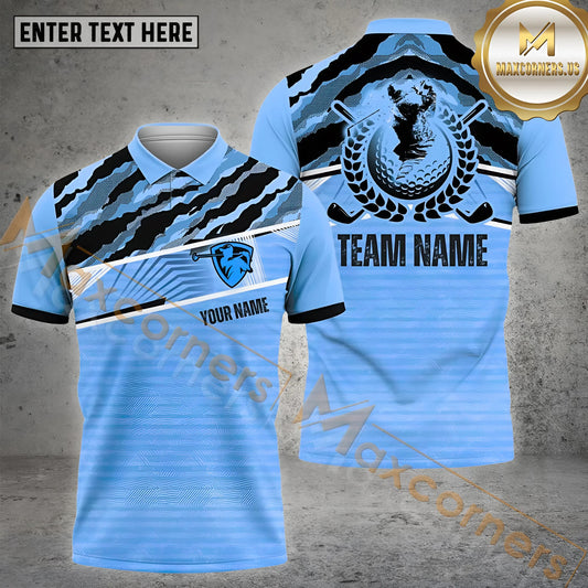 Maxcorners Golf Ball Golfling Lover Design with Camo Pattern Multicolor Option Customized Name, Team Name 3D Polo Shirt (4 colors)
