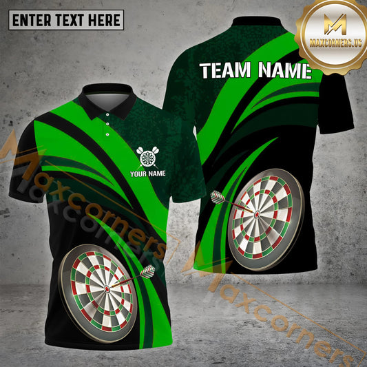 Maxcorners Darts Jersey Style Multicolor Options Personalized Name, Team Name 3D Polo Shirt (4 Colors)