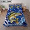 Maxcorners Fishing Blue Water Splash Personalized Name Unisex 3D Bedding Set