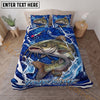 Maxcorners Fishing Blue Water Splash Personalized Name Unisex 3D Bedding Set