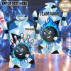 Maxcorners Bowling Expressive Bowling Ball Character Dripping Paint Flame Trail Crashing Pins Polygon Background Multi Options Personalized Name, Team Name Unisex 3D Shirt (4 Colors)