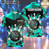 Maxcorners Bowling Fierce Smirking Bowling Ball Character Fiery Aura Paint Splatter Crashing Pins Abstract Camo Multi Options Personalized Name, Team Name Unisex 3D Shirt (4 Colors)