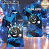 Maxcorners Bowling Expressive Grinning Bowling Ball Character Liquid Splatter Paint Trail Crashing Pins Polygon Background Multi Options Personalized Name, Team Name Unisex 3D Shirt (4 Colors)