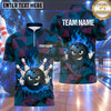 Maxcorners Bowling Attitude Bowling Ball Character Double Middle Finger Gesture Flame Trail Crashing Pins Geometric Camo Multi Options Personalized Name, Team Name Unisex 3D Shirt (4 Colors)