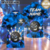 Maxcorners Bowling Mean Smirking Bowling Ball Character Fiery Flame Trail Liquid Splatter Crashing Pins Camo Background Multi Options Personalized Name, Team Name Unisex 3D Shirt (4 Colors)