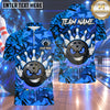 Maxcorners Bowling Cool Bowling Ball Character Rock Sign Gesture Liquid Splatter Camo Pattern Abstract Multi Options Personalized Name, Team Name Unisex 3D Shirt (4 Colors)