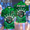 Maxcorners Bowling Cool Bowling Ball Character Rock Sign Gesture Liquid Splatter Camo Pattern Abstract Multi Options Personalized Name, Team Name Unisex 3D Shirt (4 Colors)