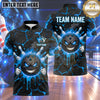 Maxcorners Bowling Smirking Bowling Ball Character Glowing Eyes Fiery Flames Cracked Stone Texture Multi Options Personalized Name, Team Name Unisex 3D Shirt (4 Colors)