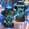 Maxcorners Bowling Expressive Clenched Fists Bowling Ball Character Fiery Smoke Splatter Paint Geometric Polygon Pattern Multi Options Personalized Name, Team Name Unisex 3D Shirt (4 Colors)