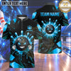 Maxcorners Bowling Fierce Clenched Fists Bowling Ball Character Liquid Splatter Carbon Fiber Texture Abstract Geometric Camo Multi Options Personalized Name, Team Name Unisex 3D Shirt (4 Colors)