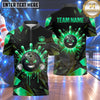 Maxcorners Bowling Fierce Clenched Fists Bowling Ball Character Liquid Splatter Carbon Fiber Texture Abstract Geometric Camo Multi Options Personalized Name, Team Name Unisex 3D Shirt (4 Colors)