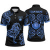 Maxcorners Bowling Polo Shirt Tribal Tattoo Swirl Lion Silhouette Pattern Ball Pins Multi Options Personalized Name, Team Name Unisex 3D Shirt (4 Colors)