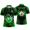 Maxcorners Bowling Polo Shirt Dragon Wings Burst Energy Ball Pins Personalized Custom Team Player Name Apparel (4 Color)