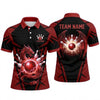 Maxcorners Bowling Polo Shirt Dragon Wings Burst Energy Ball Pins Personalized Custom Team Player Name Apparel (4 Color)