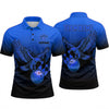 Maxcorners Bowling Polo Shirt Flying Eagle Talons Splatter Halftone Dots Ball Pins Multi Options Personalized Name, Team Name Unisex 3D Shirt (4 Colors)