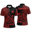 Maxcorners Bowling Polo Shirt Tribal Tattoo Swirl Cat Silhouette Feline Mascot Ball Pins Multi Options Personalized Name, Team Name Unisex 3D Shirt (4 Colors)