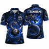 Maxcorners Bowling Polo Shirt Coiled Dragon Flames Mystic Energy Claws Claw Marks Ball Pins Multi Options Personalized Name, Team Name Unisex 3D Shirt (4 Colors)
