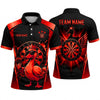 Maxcorners Darts Polo Shirt Duck Mascot Crown Sunglasses Holding Flight Arrow Wings Target Board Multi Options Personalized Name, Team Name Unisex 3D Shirt (5 Colors)