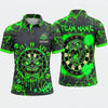 Maxcorners Darts Polo Shirt Fiery Monster Face Dripping Lava Cracked Rock Skulls Graffiti Target Board Multi Options Personalized Name, Team Name Unisex 3D Shirt (5 Colors)