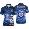Maxcorners Darts Polo Shirt Duck Mascot Sunglasses Flying Shooting Star Cosmic Target Board Multi Options Personalized Name, Team Name Unisex 3D Shirt (5 Colors)