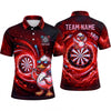 Maxcorners Darts Polo Shirt Duck Mascot Sunglasses Flying Shooting Star Cosmic Target Board Multi Options Personalized Name, Team Name Unisex 3D Shirt (5 Colors)