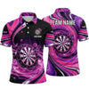 Maxcorners Darts Polo Shirt Fluid Swirl Water Bubbles Liquid Wave Target Board Multi Options Personalized Name, Team Name Unisex 3D Shirt (5 Colors)