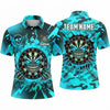 Maxcorners Darts Polo Shirt Monster Face Sharp Teeth Camo Pattern Skulls Dripping Slime Target Board Multi Options Personalized Name, Team Name Unisex 3D Shirt (5 Colors)