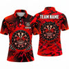 Maxcorners Darts Polo Shirt Monster Face Sharp Teeth Camo Pattern Skulls Dripping Slime Target Board Multi Options Personalized Name, Team Name Unisex 3D Shirt (5 Colors)