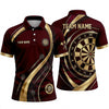 Maxcorners Darts Polo Shirt Elegant Golden Curved Stripes Wavy Lines Target Board Multi Options Personalized Name, Team Name Unisex 3D Shirt (4 Colors)