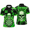 Maxcorners Darts Polo Shirt Radioactive Symbol Skull Sunglasses Lightning Bolts Toxic Slatter Target Board Multi Options Personalized Name, Team Name Unisex 3D Shirt (5 Colors)