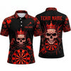 Maxcorners Darts Polo Shirt Crowned Skull King Crossed Arrows Dripping Slime Graffiti Target Board Multi Options Personalized Name, Team Name Unisex 3D Shirt (5 Colors)